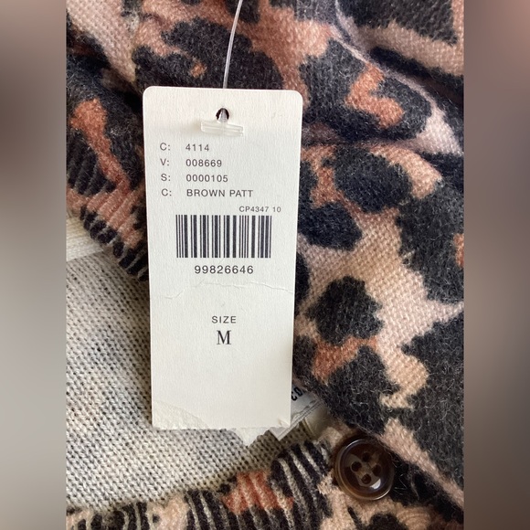 🐆Anthroplogie CASHMERE Puff-Sleeve Cardigan Sweater Maeve NEW Medium - Picture 13 of 15